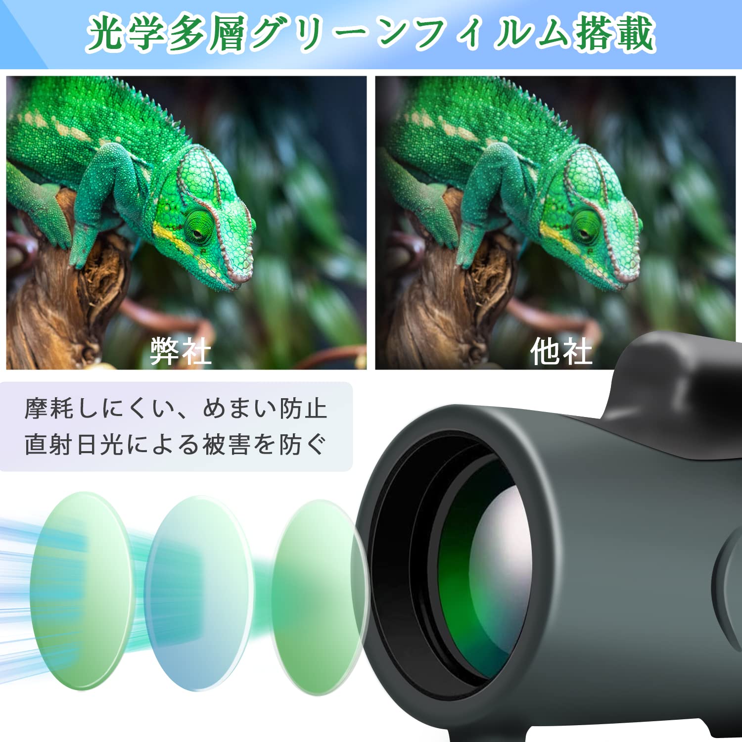 Amazon | HARBOO単眼鏡【80x100高倍率】望遠鏡 スマホ 撮影 単眼